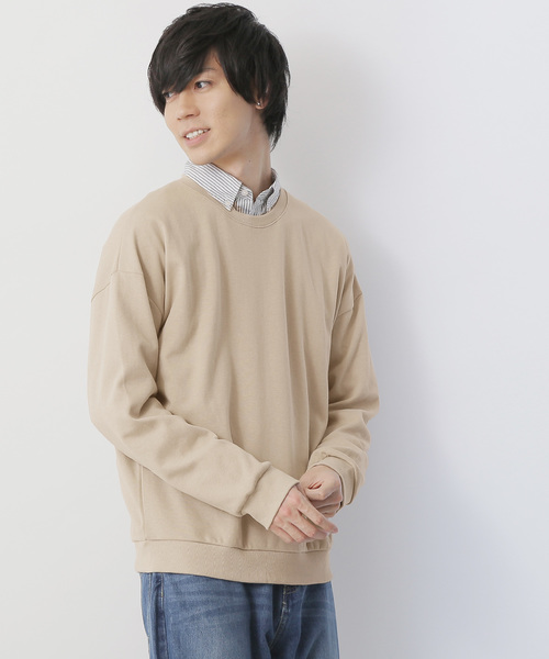 MONO-MART（モノマート）の「ドロップショルダーカラーリングスウェット（スウェット・メンズ・ホワイト/ピンク/レッド/グレー/ブルー/ブラック/カーキ/ベージュ/ミント/イエロー/ダークネイビー/グリーン/ブラウン系その他/ブラウン/チャコール/ワイン/パープル・FREE）」の8枚目の写真