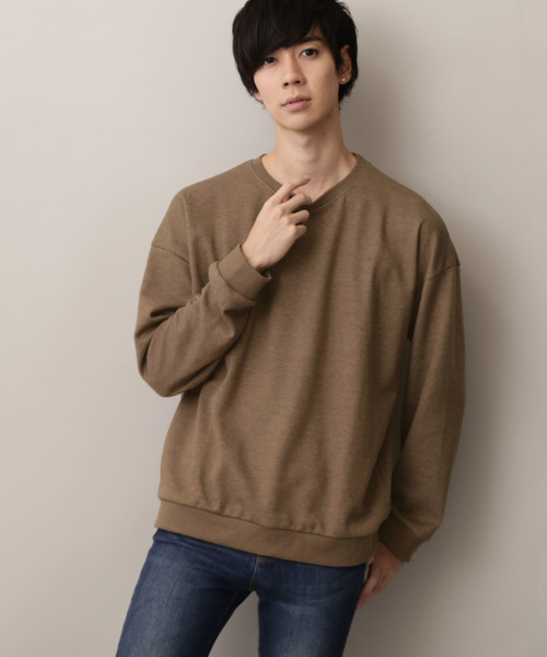 MONO-MART（モノマート）の「ドロップショルダーカラーリングスウェット（スウェット・メンズ・ホワイト/ピンク/レッド/グレー/ブルー/ブラック/カーキ/ベージュ/ミント/イエロー/ダークネイビー/グリーン/ブラウン系その他/ブラウン/チャコール/ワイン/パープル・FREE）」の7枚目の写真