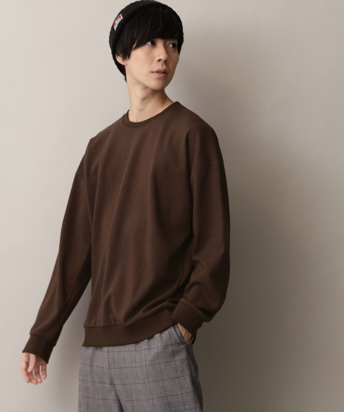 MONO-MART（モノマート）の「ドロップショルダーカラーリングスウェット（スウェット・メンズ・ホワイト/ピンク/レッド/グレー/ブルー/ブラック/カーキ/ベージュ/ミント/イエロー/ダークネイビー/グリーン/ブラウン系その他/ブラウン/チャコール/ワイン/パープル・FREE）」の6枚目の写真