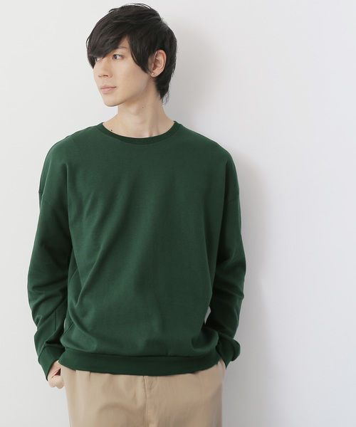 MONO-MART（モノマート）の「ドロップショルダーカラーリングスウェット（スウェット・メンズ・ホワイト/ピンク/レッド/グレー/ブルー/ブラック/カーキ/ベージュ/ミント/イエロー/ダークネイビー/グリーン/ブラウン系その他/ブラウン/チャコール/ワイン/パープル・FREE）」の10枚目の写真