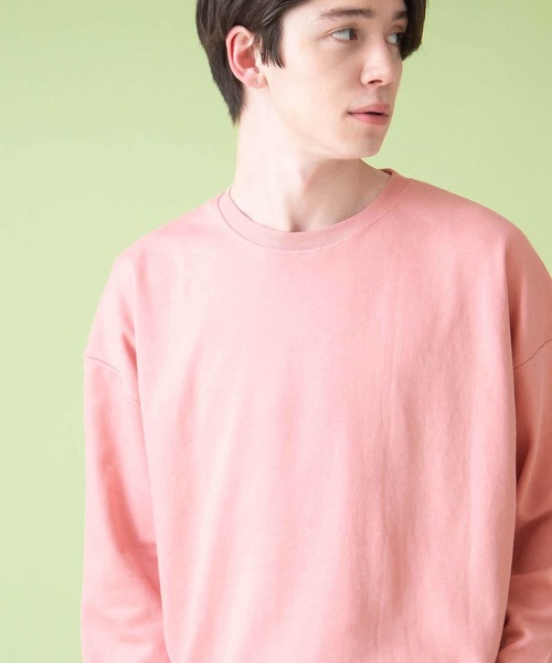 MONO-MART（モノマート）の「ドロップショルダーカラーリングスウェット（スウェット・メンズ・ホワイト/ピンク/レッド/グレー/ブルー/ブラック/カーキ/ベージュ/ミント/イエロー/ダークネイビー/グリーン/ブラウン系その他/ブラウン/チャコール/ワイン/パープル・FREE）」の16枚目の写真