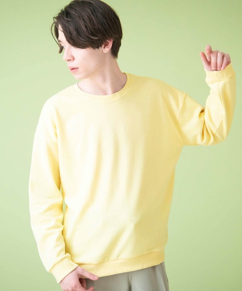 MONO-MART（モノマート）の「ドロップショルダーカラーリングスウェット（スウェット・メンズ・ホワイト/ピンク/レッド/グレー/ブルー/ブラック/カーキ/ベージュ/ミント/イエロー/ダークネイビー/グリーン/ブラウン系その他/ブラウン/チャコール/ワイン/パープル・FREE）」の15枚目の写真