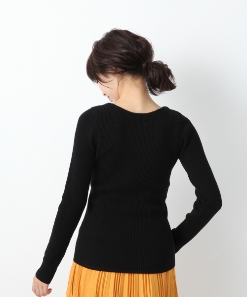 A part by（アパートバイ）の「12GCリブカシュクールニットLS　764428 （ニット/セーター・レディース・ブラック/ライトブルー/オレンジ/ホワイト/レッド・MEDIUM/LARGE）」の16枚目の写真