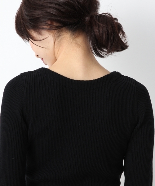 A part by（アパートバイ）の「12GCリブカシュクールニットLS　764428 （ニット/セーター・レディース・ブラック/ライトブルー/オレンジ/ホワイト/レッド・MEDIUM/LARGE）」の10枚目の写真