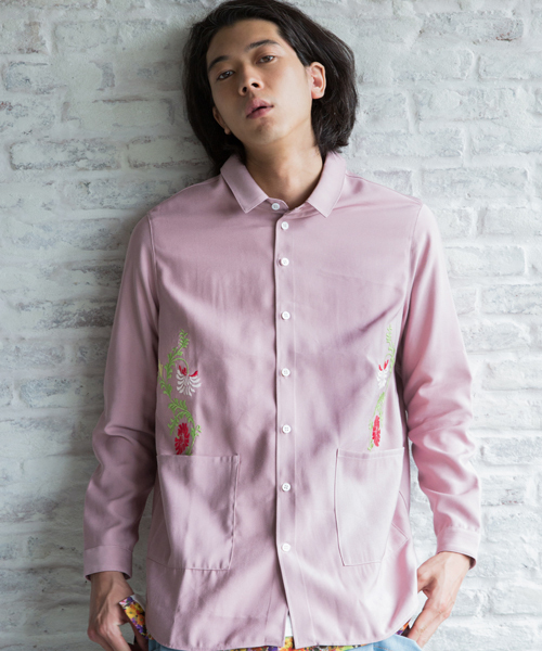 rehacer（レアセル）の「rehacer : Flower Bloom Wide Shirt（シャツ/ブラウス・メンズ・ブラック/カーキ/ピンク/ホワイト・SMALL/LARGE/MEDIUM）」の5枚目の写真