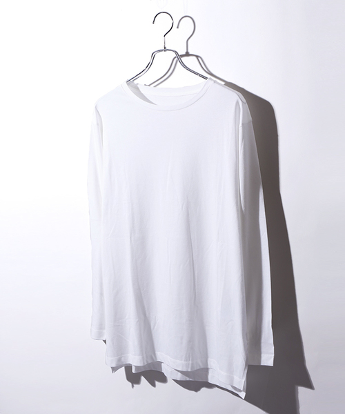 WEGO（ウィゴー）の「WEGO/サイドスリットロングカットソー（Tシャツ/カットソー・メンズ・ホワイト/杢グレー/ホワイト系その他5・LARGE/MEDIUM）」の2枚目の写真