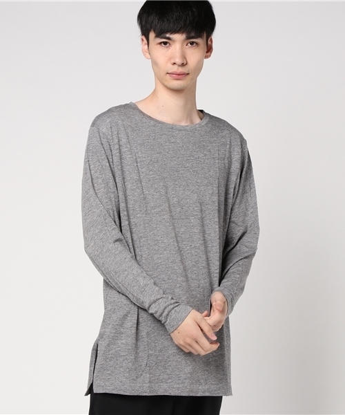 WEGO（ウィゴー）の「WEGO/サイドスリットロングカットソー（Tシャツ/カットソー・メンズ・ホワイト/杢グレー/ホワイト系その他5・LARGE/MEDIUM）」の20枚目の写真