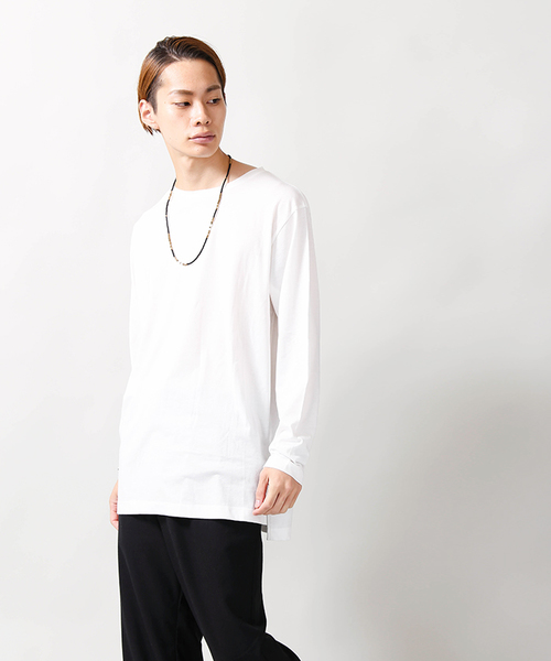 WEGO（ウィゴー）の「WEGO/サイドスリットロングカットソー（Tシャツ/カットソー・メンズ・ホワイト/杢グレー/ホワイト系その他5・LARGE/MEDIUM）」の10枚目の写真