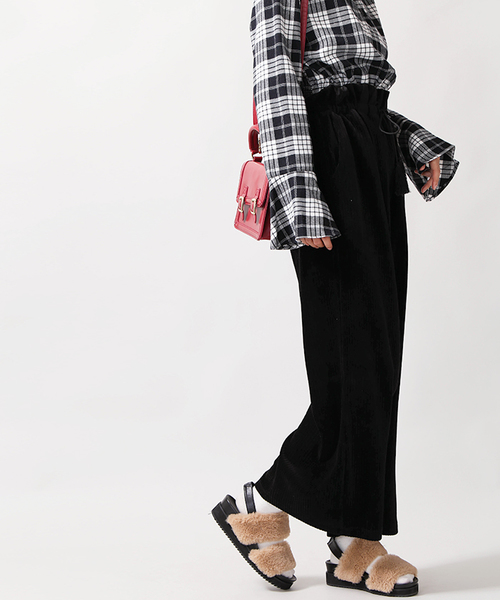 WEGO(ウィゴー)の「WEGO/カットコールペーパーバックワイドパンツ(その他パンツ・レディース・ブラック/ライトピンク/キャメル/オフホワイト・FREE)」の14枚目の写真