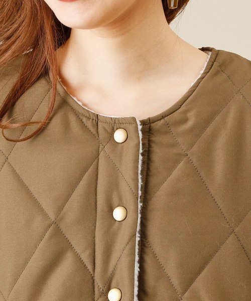 natural couture（ナチュラルクチュール）の「ピーチ*ボア リバーシブルブルゾン（ブルゾン・レディース・ブラック/カーキ・FREE）」の16枚目の写真