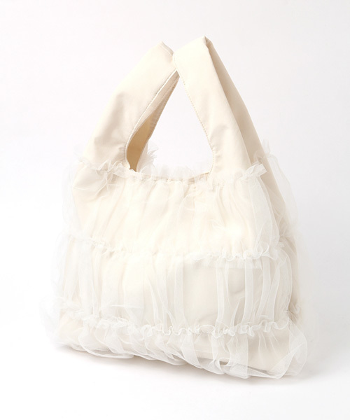 PAGEBOY(ページボーイ)の「チュールマルシェバッグ(トートバッグ・レディース・ブラック/オフホワイト/ラベンダー・FREE)」の11枚目の写真