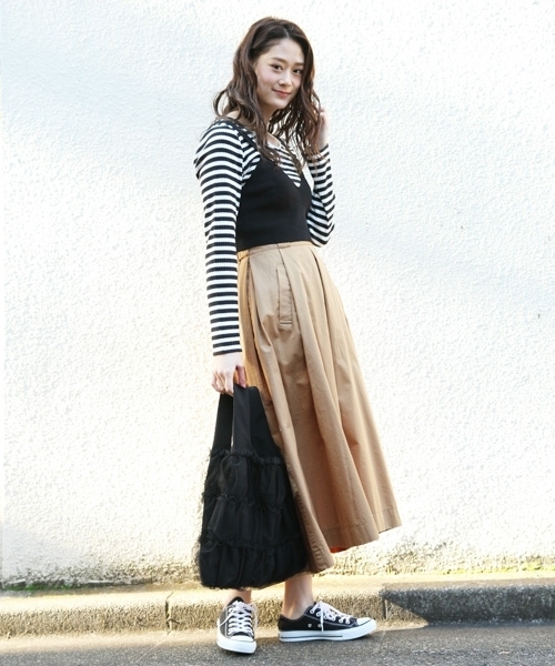 PAGEBOY(ページボーイ)の「チュールマルシェバッグ(トートバッグ・レディース・ブラック/オフホワイト/ラベンダー・FREE)」の7枚目の写真