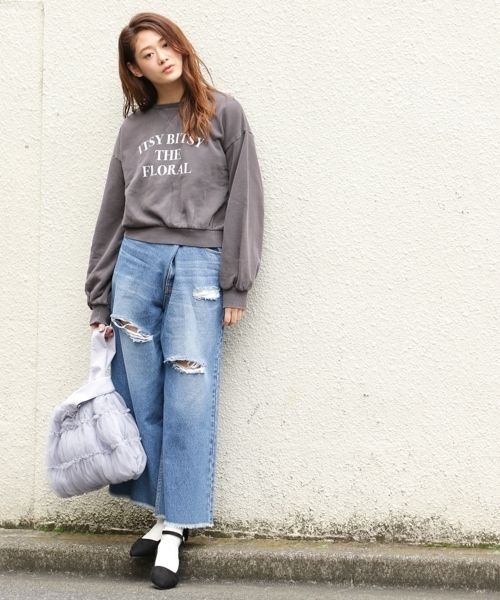 PAGEBOY(ページボーイ)の「チュールマルシェバッグ(トートバッグ・レディース・ブラック/オフホワイト/ラベンダー・FREE)」の10枚目の写真