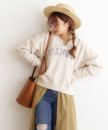 FREE'S MART | 【sweet3月号掲載】リメイク風キーネックロゴスウェット(スウェット)