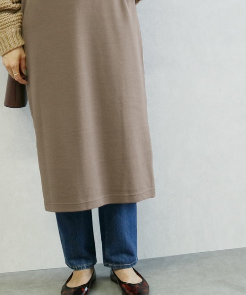 reca（レカ）の「クルーネックスウェットリラックスロングワンピース（ワンピース・レディース・ネイビー/ホワイト系その他/ブラック/ライトグレー/ダークグレー/カーキ/ブルー系その他/モカ・L/M）」の11枚目の写真