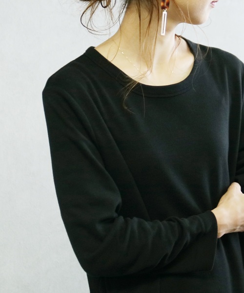 reca（レカ）の「クルーネックスウェットリラックスロングワンピース（ワンピース・レディース・ネイビー/ホワイト系その他/ブラック/ライトグレー/ダークグレー/カーキ/ブルー系その他/モカ・L/M）」の16枚目の写真