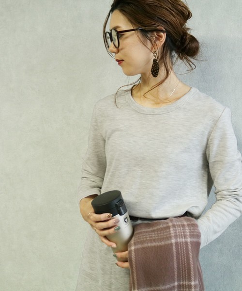 reca（レカ）の「クルーネックスウェットリラックスロングワンピース（ワンピース・レディース・ネイビー/ホワイト系その他/ブラック/ライトグレー/ダークグレー/カーキ/ブルー系その他/モカ・L/M）」の21枚目の写真