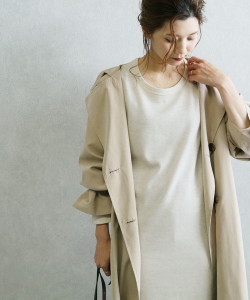 reca（レカ）の「クルーネックスウェットリラックスロングワンピース（ワンピース・レディース・ネイビー/ホワイト系その他/ブラック/ライトグレー/ダークグレー/カーキ/ブルー系その他/モカ・L/M）」の19枚目の写真