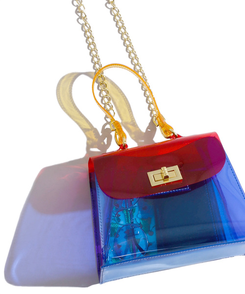 WEGO（ウィゴー）の「WEGO/クリアショルダーバッグ（ショルダーバッグ・レディース・パープル/マルチ/その他1/ホワイト系その他・FREE）」の4枚目の写真