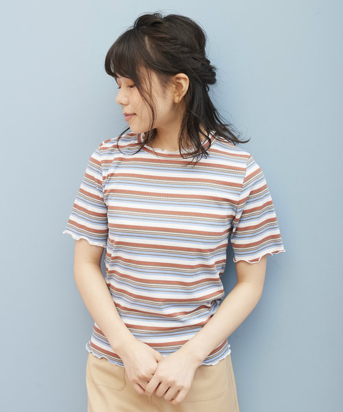 OLIVE des OLIVE（オリーブデオリーブ）の「チビハイネックプルオーバー（Tシャツ/カットソー・レディース・ブラック/オフホワイト/ピンク/イエロー/キャメル/ワイン・FREE）」の5枚目の写真