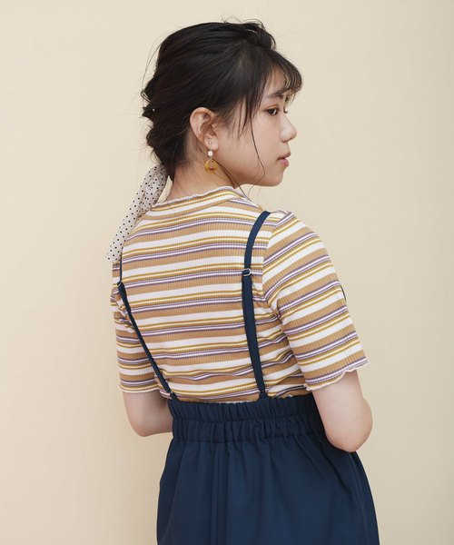 OLIVE des OLIVE（オリーブデオリーブ）の「チビハイネックプルオーバー（Tシャツ/カットソー・レディース・ブラック/オフホワイト/ピンク/イエロー/キャメル/ワイン・FREE）」の4枚目の写真