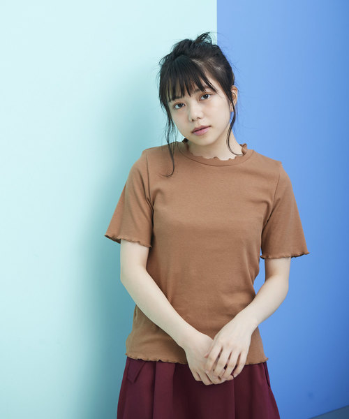 OLIVE des OLIVE（オリーブデオリーブ）の「チビハイネックプルオーバー（Tシャツ/カットソー・レディース・ブラック/オフホワイト/ピンク/イエロー/キャメル/ワイン・FREE）」の17枚目の写真