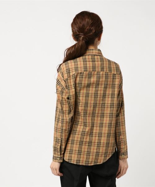 archives（アルシーヴ）の「綿チェックBIGシャツ（シャツ/ブラウス・レディース・ネイビー/マスタード/ワイン/ブラウン/パープル/キャメル・MEDIUM）」の8枚目の写真