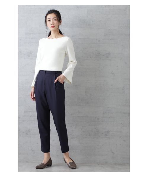 NATURAL BEAUTY BASIC（ナチュラルビューティーベーシック）の「【otonaMUSE 12月号掲載】ウォッシャブルサキソニーペグパンツ（その他パンツ・レディース・ネイビー/キャメル・SMALL/MEDIUM/X-SMALL）」の2枚目の写真