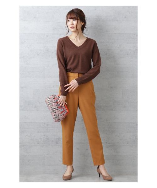 NATURAL BEAUTY BASIC（ナチュラルビューティーベーシック）の「【otonaMUSE 12月号掲載】ウォッシャブルサキソニーペグパンツ（その他パンツ・レディース・ネイビー/キャメル・SMALL/MEDIUM/X-SMALL）」の4枚目の写真