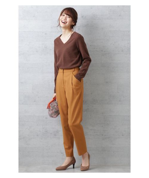 NATURAL BEAUTY BASIC（ナチュラルビューティーベーシック）の「【otonaMUSE 12月号掲載】ウォッシャブルサキソニーペグパンツ（その他パンツ・レディース・ネイビー/キャメル・SMALL/MEDIUM/X-SMALL）」の5枚目の写真