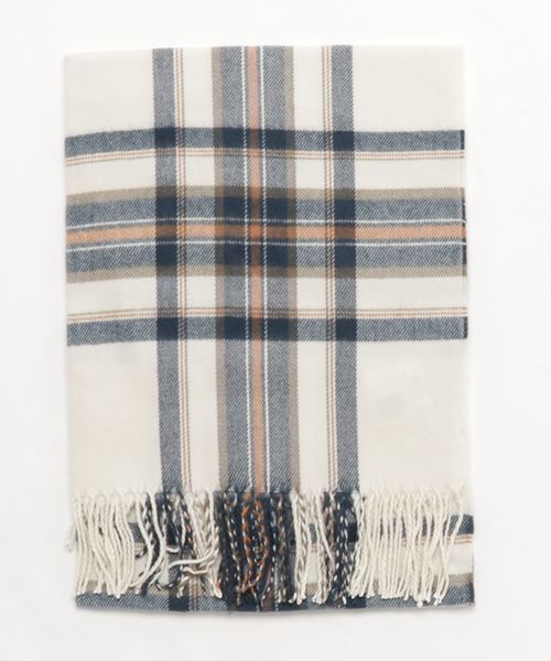 KOBE LETTUCE（コウベレタス）の「大判チェック柄ストール＊レディース/ショール/マフラー[J624]神戸レタス（ストール/ショール・レディース・ホワイト系その他/グレー系その他/ベージュ系その他/ブルー系その他/グレー系その他2/ホワイト系その他2・FREE）」の2枚目の写真