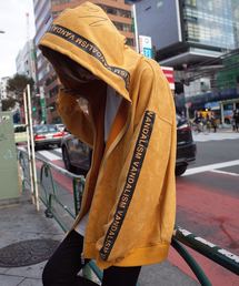 フェイクスエードラインZIPパーカー