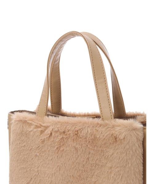 AMERICAN HOLIC(アメリカンホリック)の「・3ルームフェイクファーショルダー(ハンドバッグ・レディース・ベージュ/ブラウン・FREE)」の7枚目の写真