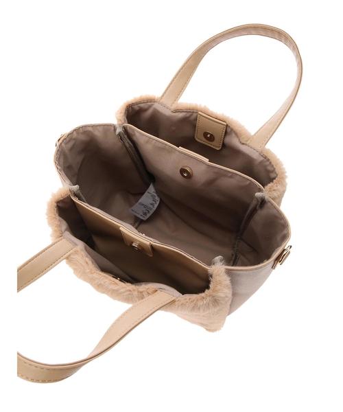 AMERICAN HOLIC(アメリカンホリック)の「・3ルームフェイクファーショルダー(ハンドバッグ・レディース・ベージュ/ブラウン・FREE)」の9枚目の写真