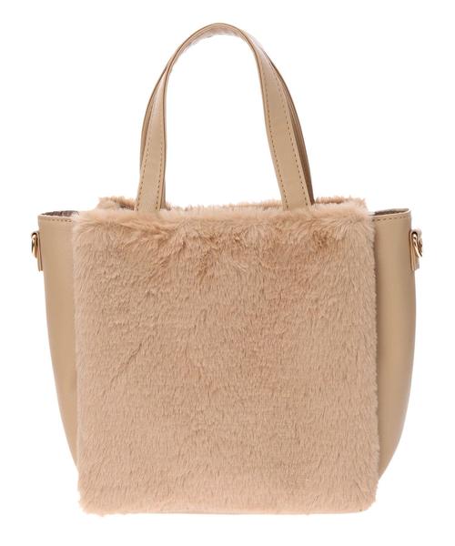 AMERICAN HOLIC(アメリカンホリック)の「・3ルームフェイクファーショルダー(ハンドバッグ・レディース・ベージュ/ブラウン・FREE)」の4枚目の写真