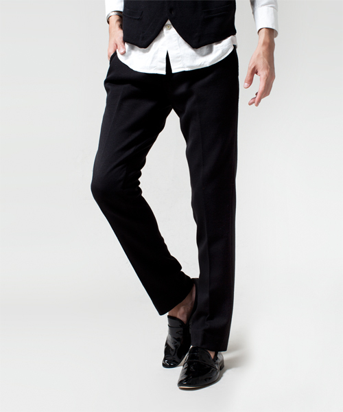 NANO universe（ナノユニバース）の「ミラノリブニットパンツ（スラックス・メンズ・グレー/ネイビー/ブラック・SMALL/MEDIUM/LARGE/X-LARGE）」の2枚目の写真