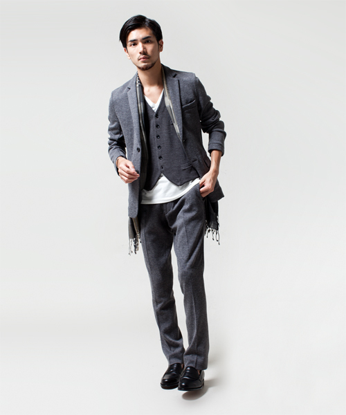 NANO universe（ナノユニバース）の「ミラノリブニットパンツ（スラックス・メンズ・グレー/ネイビー/ブラック・SMALL/MEDIUM/LARGE/X-LARGE）」の13枚目の写真