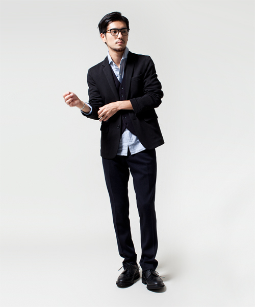 NANO universe（ナノユニバース）の「ミラノリブニットパンツ（スラックス・メンズ・グレー/ネイビー/ブラック・SMALL/MEDIUM/LARGE/X-LARGE）」の14枚目の写真