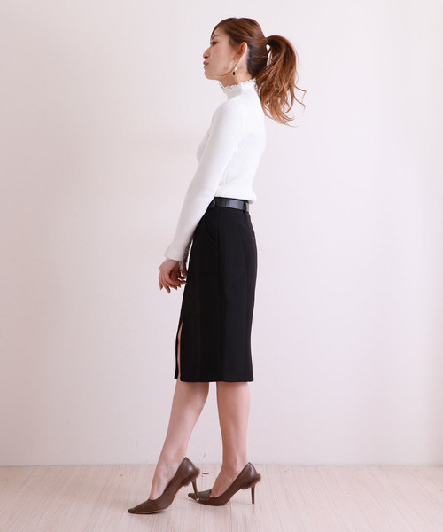 Sawa a la mode（サワアラモード）の「フリル襟と袖先レースのリブニットトップス（ニット/セーター・レディース・ホワイト・FREE）」の7枚目の写真