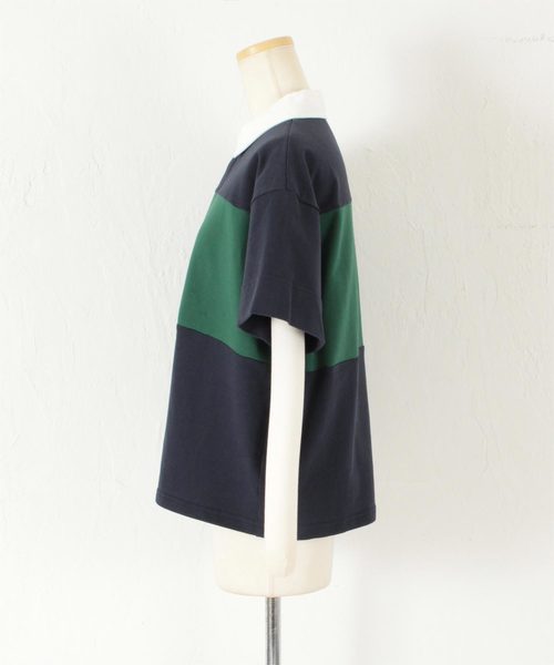 titivate(ティティベイト)の「ワイドボーダーラガーシャツ(シャツ/ブラウス・レディース・ネイビー/オフホワイト/キャメル・FREE)」の4枚目の写真