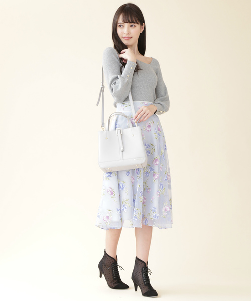 JILL by JILL STUART（ジルバイジルスチュアート）の「ビジューバックルミニバッグ（トートバッグ・レディース・ベージュ/パープル/グレー・FREE）」の10枚目の写真