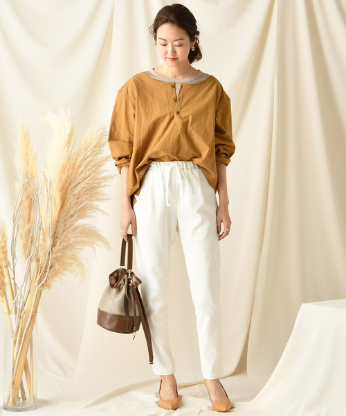 DouDou(ドゥドゥ)の「テーパードパンツ(その他パンツ・レディース・オフホワイト/ベージュ/カーキ/ライトベージュ・36/38)」の5枚目の写真