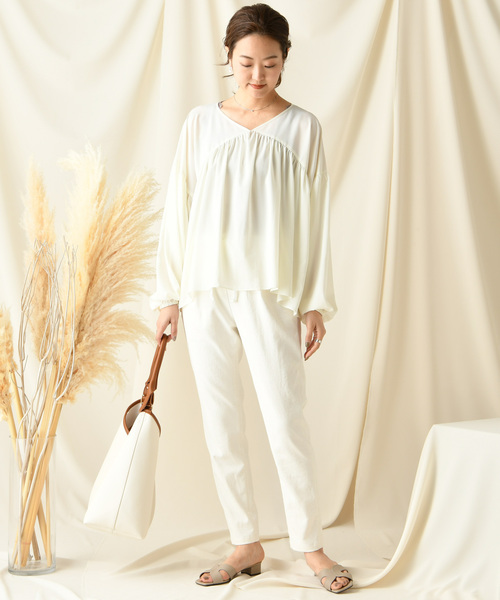 DouDou(ドゥドゥ)の「テーパードパンツ(その他パンツ・レディース・オフホワイト/ベージュ/カーキ/ライトベージュ・36/38)」の7枚目の写真