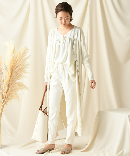 DouDou(ドゥドゥ)の「テーパードパンツ(その他パンツ・レディース・オフホワイト/ベージュ/カーキ/ライトベージュ・36/38)」の9枚目の写真