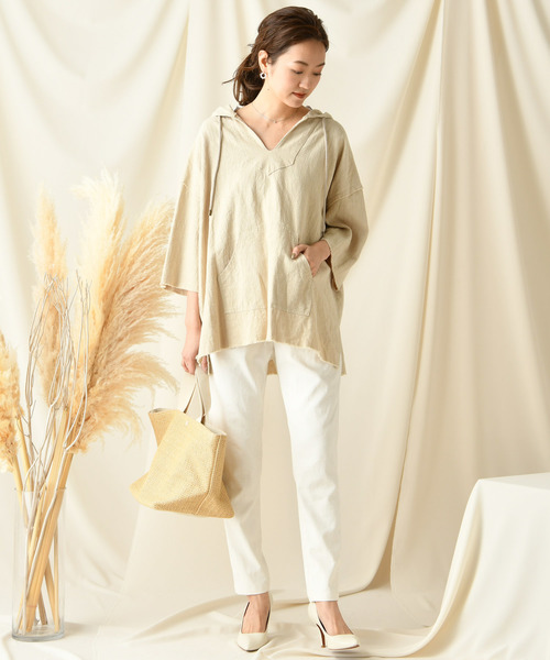 DouDou(ドゥドゥ)の「テーパードパンツ(その他パンツ・レディース・オフホワイト/ベージュ/カーキ/ライトベージュ・36/38)」の10枚目の写真