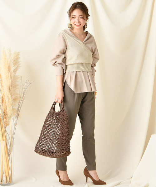 DouDou(ドゥドゥ)の「テーパードパンツ(その他パンツ・レディース・オフホワイト/ベージュ/カーキ/ライトベージュ・36/38)」の15枚目の写真