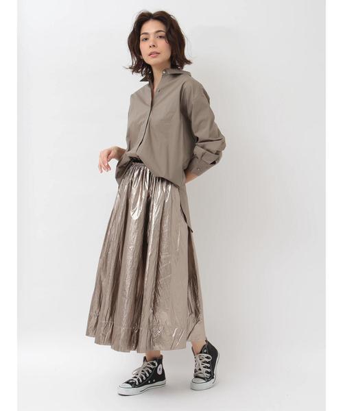 Editt by YECCA VECCA（エディットバイイェッカヴェッカ）の「P.バックシャーリングシャツ（シャツ/ブラウス・レディース・オフホワイト/カーキ/ピンク・FREE）」の14枚目の写真