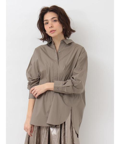 Editt by YECCA VECCA（エディットバイイェッカヴェッカ）の「P.バックシャーリングシャツ（シャツ/ブラウス・レディース・オフホワイト/カーキ/ピンク・FREE）」の6枚目の写真