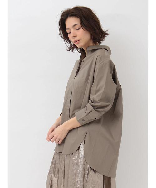 Editt by YECCA VECCA（エディットバイイェッカヴェッカ）の「P.バックシャーリングシャツ（シャツ/ブラウス・レディース・オフホワイト/カーキ/ピンク・FREE）」の3枚目の写真