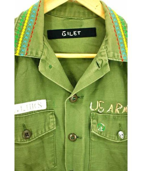 ★ GILET ミリタリーリメイクジャケット　リメイク ブランド古着】US ARMY リメイクミリタリージャケット
